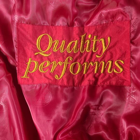 Kyra K Red Yellow Equestrian Horse Sugar Pouch Jacket Coat Windbreaker Vintage S - Picture 8 of 10